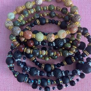 Stackable Stretch Bracelets - Handmade